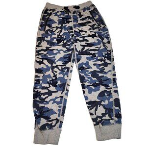 Hanna Andersson camo joggers boy size 150 / 11 -12  Blue Gray sweatpants